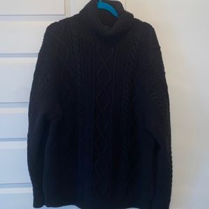 Mens XL black turtleneck sweater. Thick for colder months, fisherman style